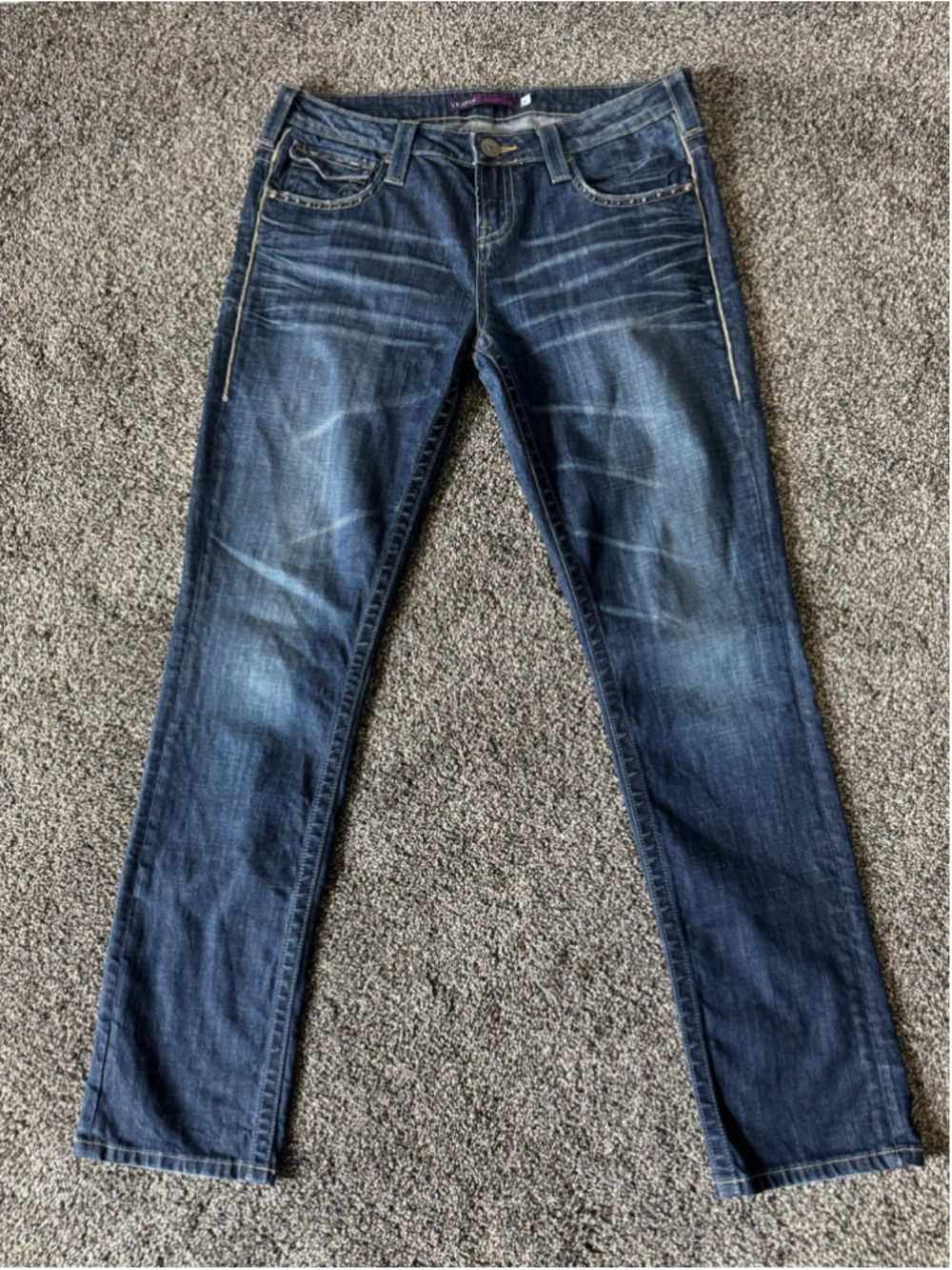 Women's Vigoss Jeans Jeans With Flap Pockets Size 11 Blue Denim